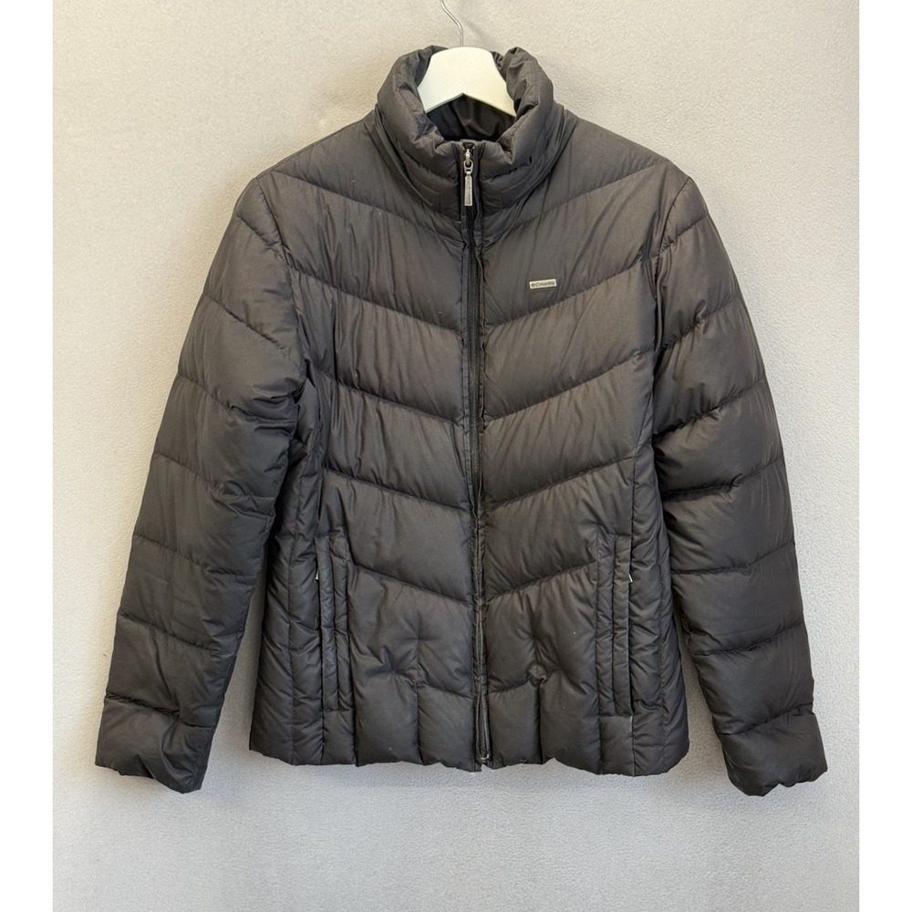 Columbia Women's Sz Small Black Turtleneck Full Zip Coat Insulated Puffer Jacket